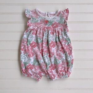 BURTS BEES 100% Organic Cotton Floral Ruffle Sleeve Bubble